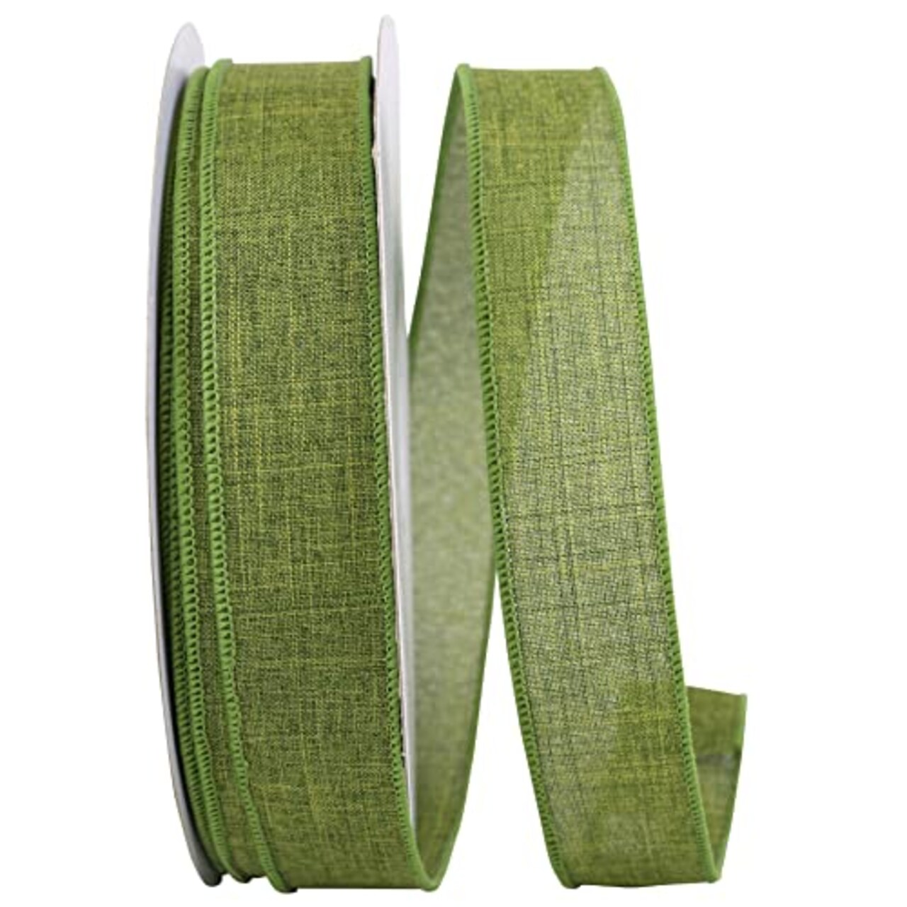 Everyday Linen Value Wired Edge Ribbon, 1-1/2 Inch X 50 Yards, Moss
